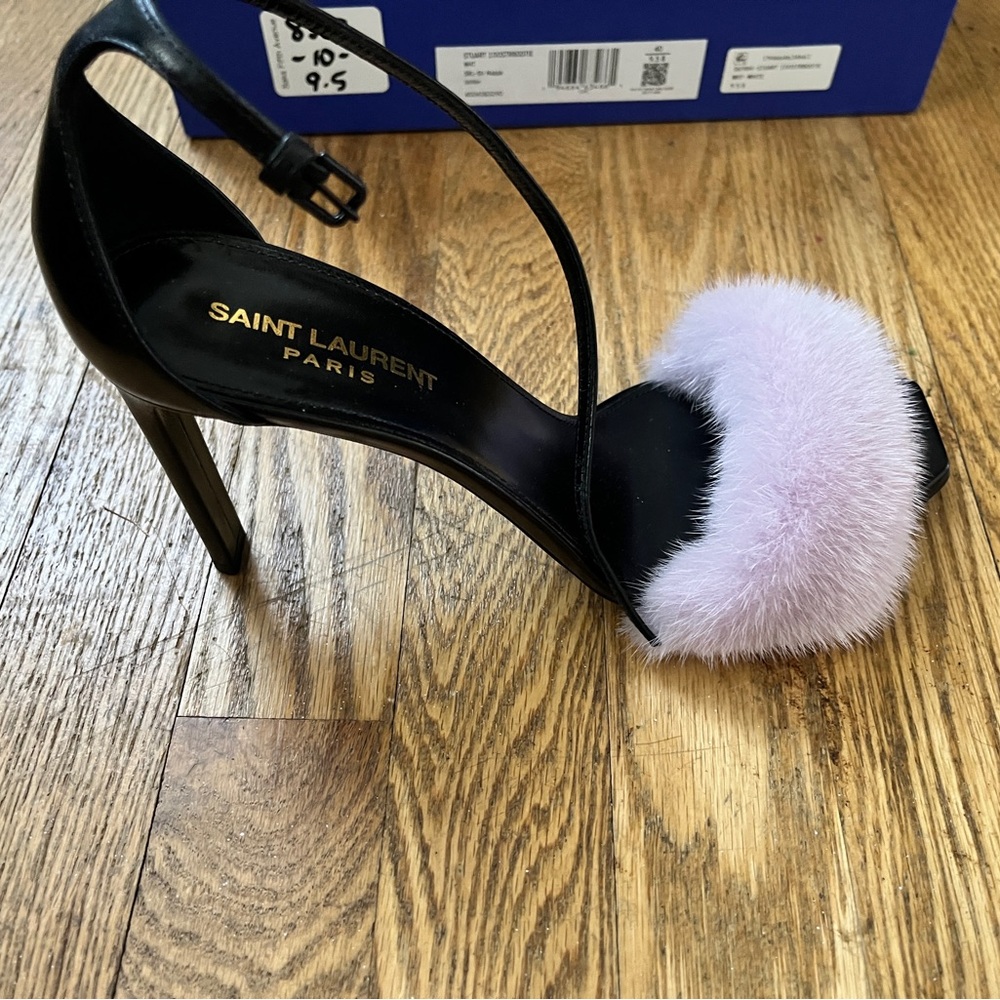 Saint Laurent Black and Purple Heels with Elegant Design